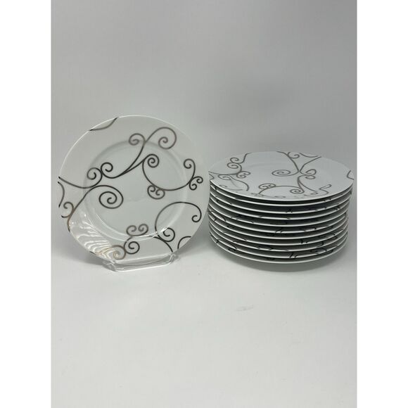 LS Collection Sevilla By Vicente Wolf Metallic Scrolls Salad Plate 7 3/4” - Picture 6 of 6
